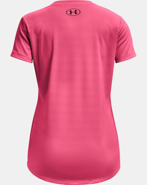 เสื้อแขนสั้น UA Tech™ Big Logo สำหรับเด็กผู้หญิง in Pink image number 1